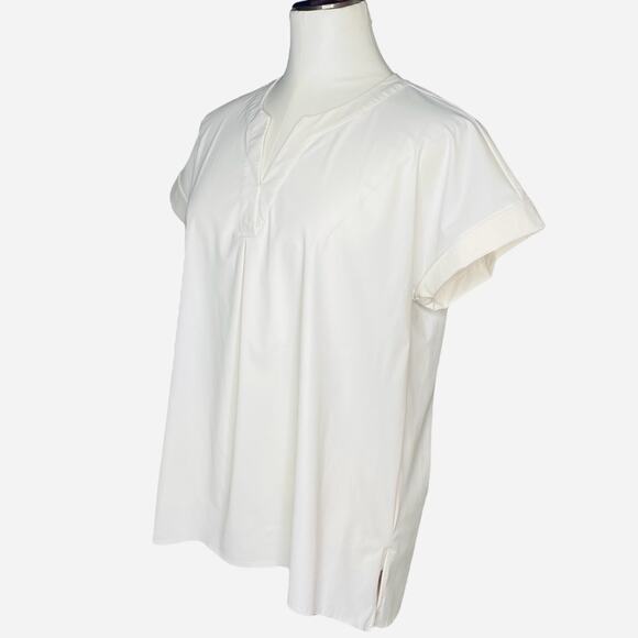 Lyssé Alessia White Button-Back Top size Small - Picture 4 of 10